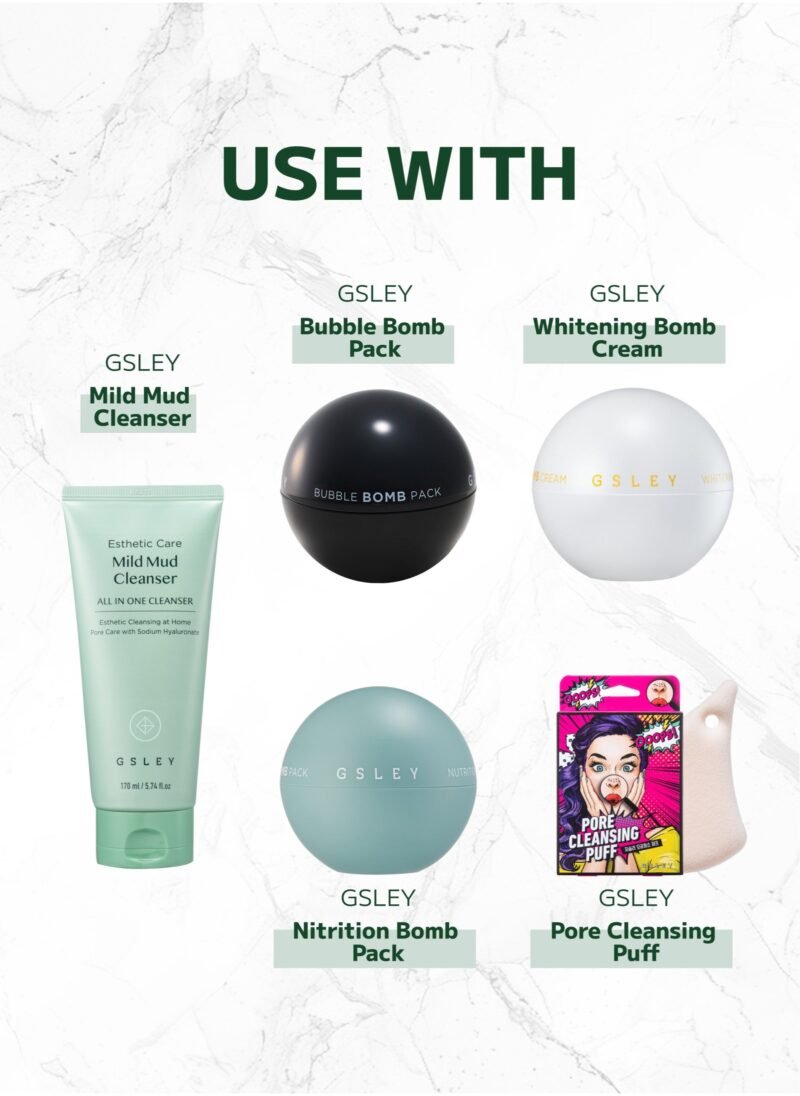 GSLEY Gsley Mild Mud Cleanser Korea Beauty 170 ml - Deep Foam Pore Cleanser Gentle Exfoliator with Natural Cooling Soothing COMPLEX S - Image 7