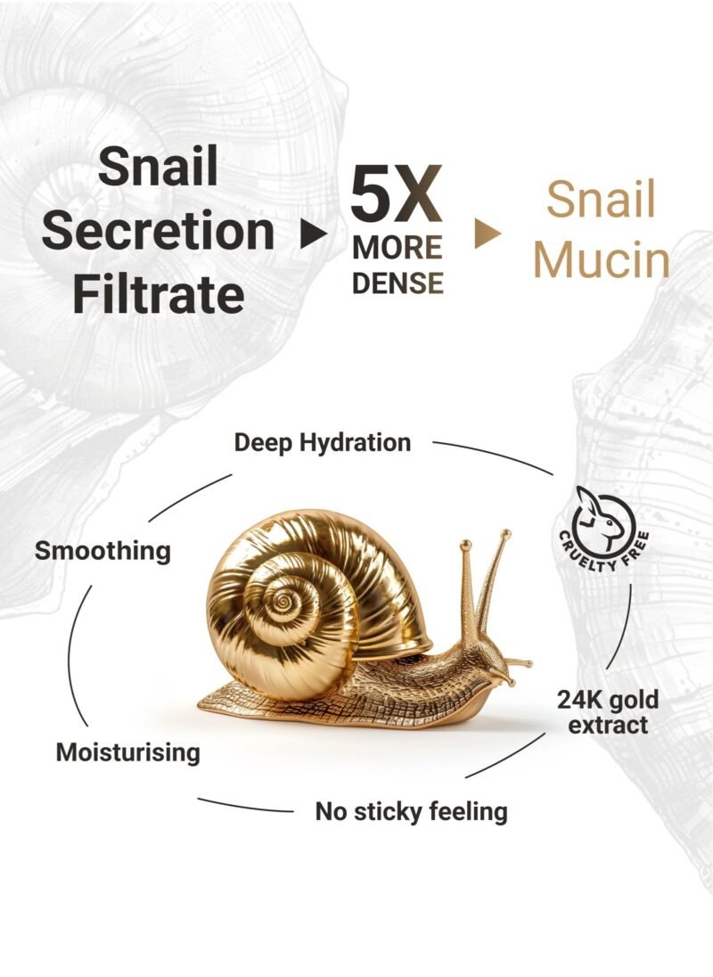 Gold Snail Essence 45 ml - 24K Gold and Smail Extract Essence, K Beauty Korean Skincare, Anti Wrincle and Dull Skin Care, Calming, Skin Brightening - Image 3