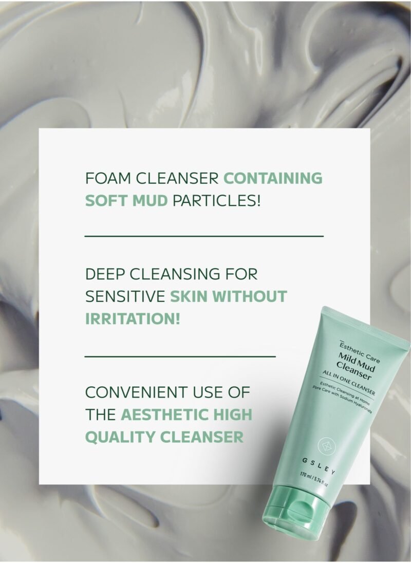 GSLEY Gsley Mild Mud Cleanser Korea Beauty 170 ml - Deep Foam Pore Cleanser Gentle Exfoliator with Natural Cooling Soothing COMPLEX S - Image 6