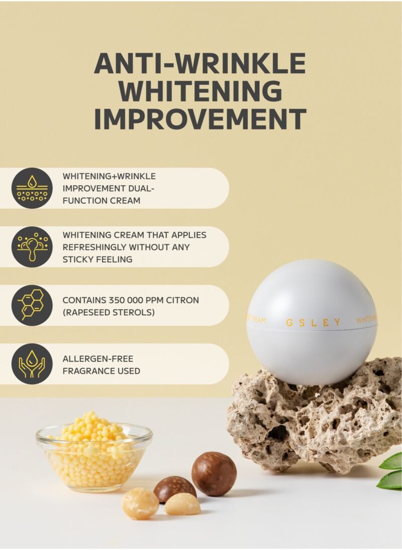 GSLEY Whitening Bomb Cream - Korean Beauty Skin Brightening Cream, Wrinkle Improvement, Moistruising, Organic Rappeseed Extract Cream with Retinol - Image 3
