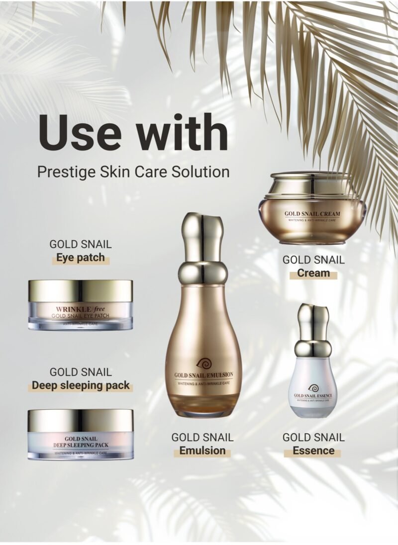 Gold Snail Face Cream 24K Real Gold Extract 50ml  -  Korean Skin Care Anti-Wrinkle & Anti-Aging, Firming 24 Hours Cream Hydrating & Moisturizing - Image 6