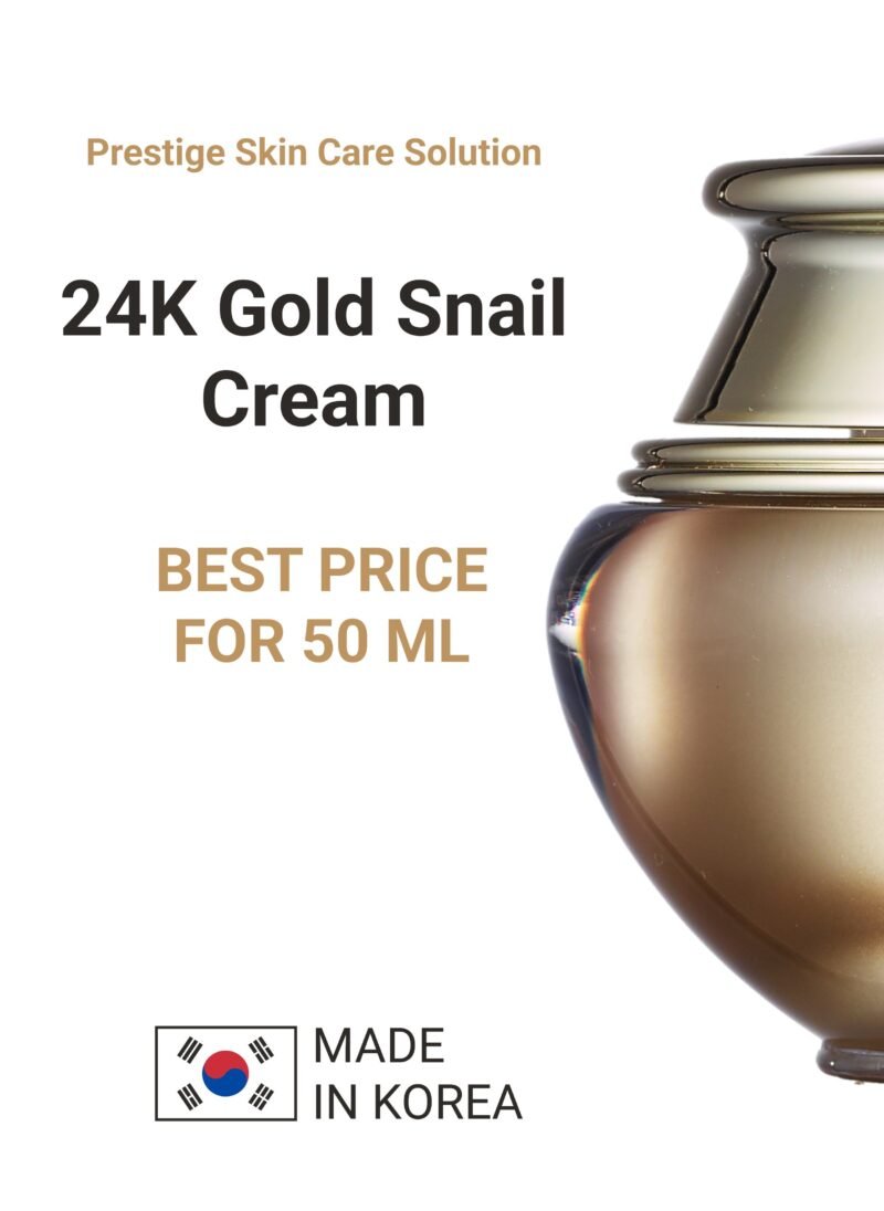 Gold Snail Face Cream 24K Real Gold Extract 50ml  -  Korean Skin Care Anti-Wrinkle & Anti-Aging, Firming 24 Hours Cream Hydrating & Moisturizing - Image 2